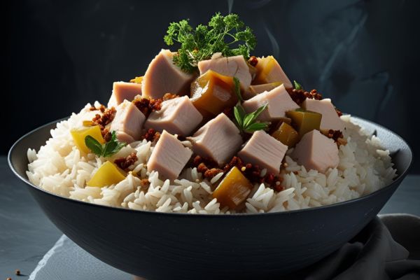 arroz con pavo y especias