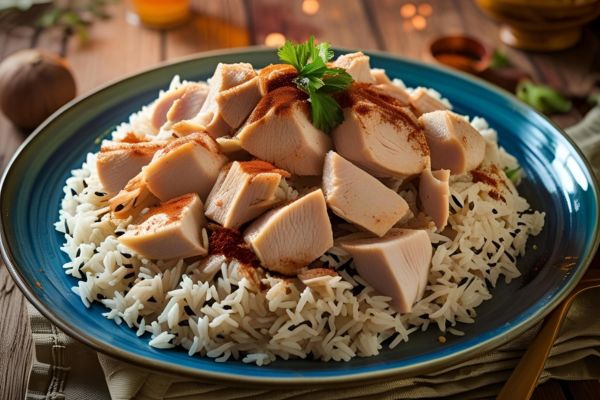 arroz con pavo y especias