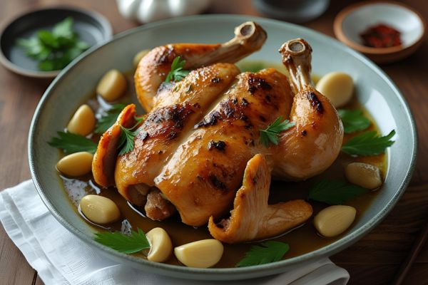 Ingredientes para preparar el arroz con pollo al ajillo