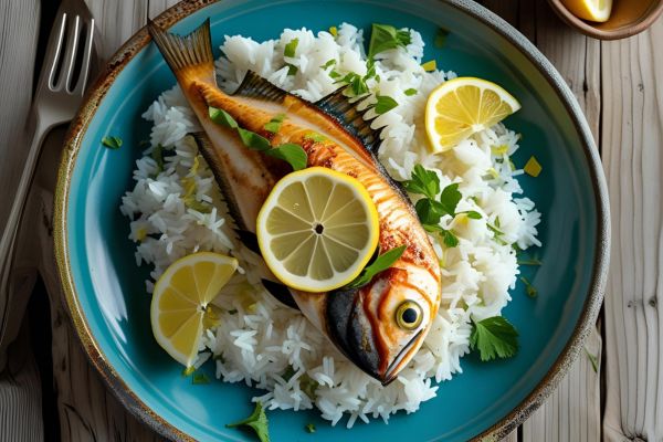 Ingredientes para el arroz con pescado y limón