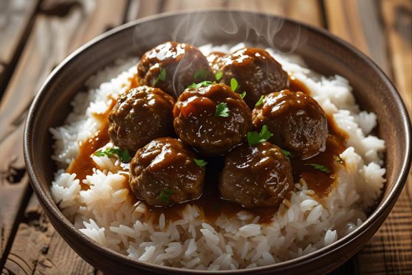 Ingredientes para el arroz con albondigas de carne
