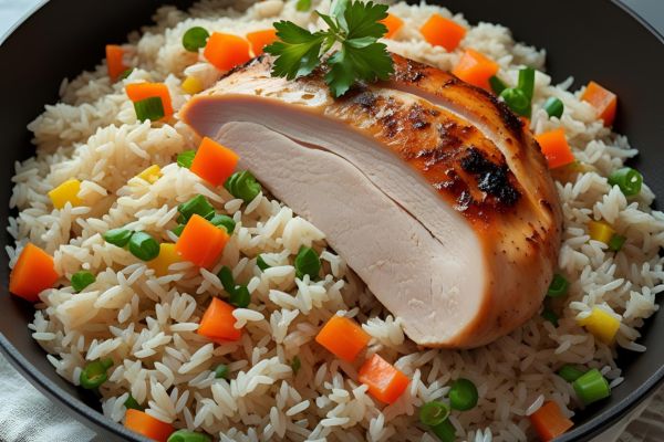 Ingredientes para el arroz con pechuga de pavo