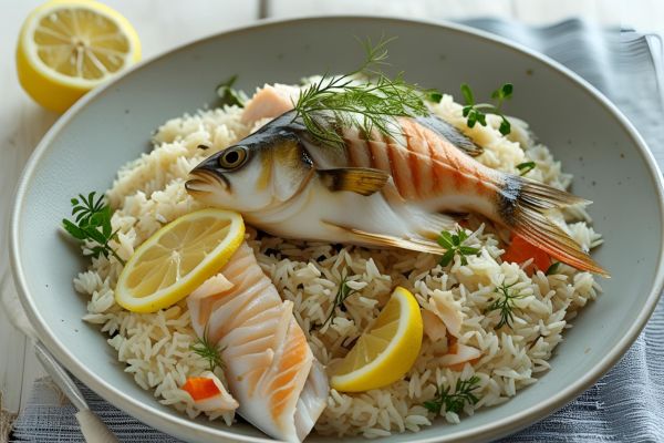 Ingredientes para el arroz con pescado y limón