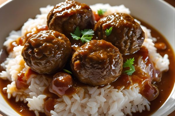 Ingredientes para el arroz con albondigas de carne