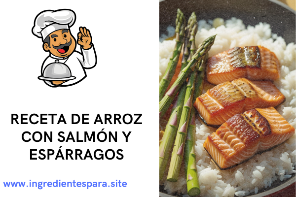 Ingredientes para el arroz con salmón y espárragos