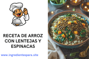Ingredientes para el arroz con lentejas y espinacas