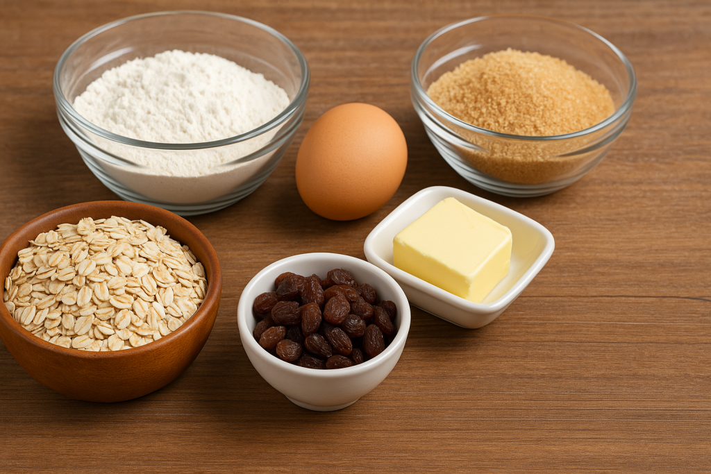 Galletas de avena y pasas caseras servidas con leche