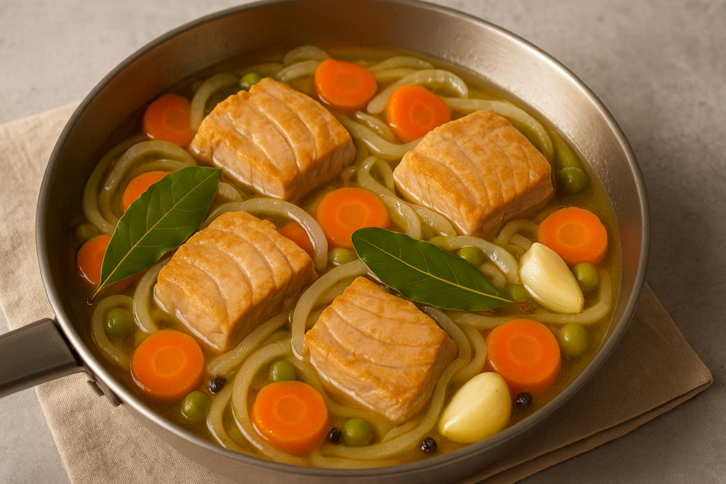 cocción de atún en escabeche paso a paso