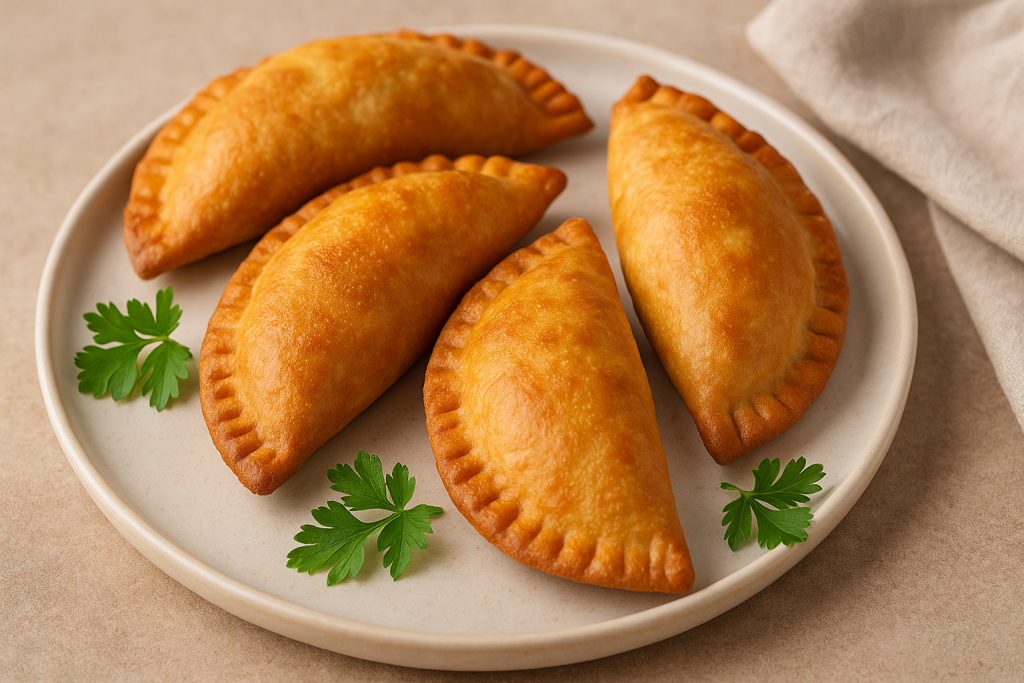 Empanadas de atún doradas y crujientes servidas en un plato