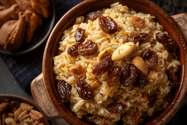 arroz con pasas y nueces