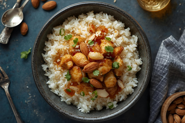 arroz con pollo y almendras