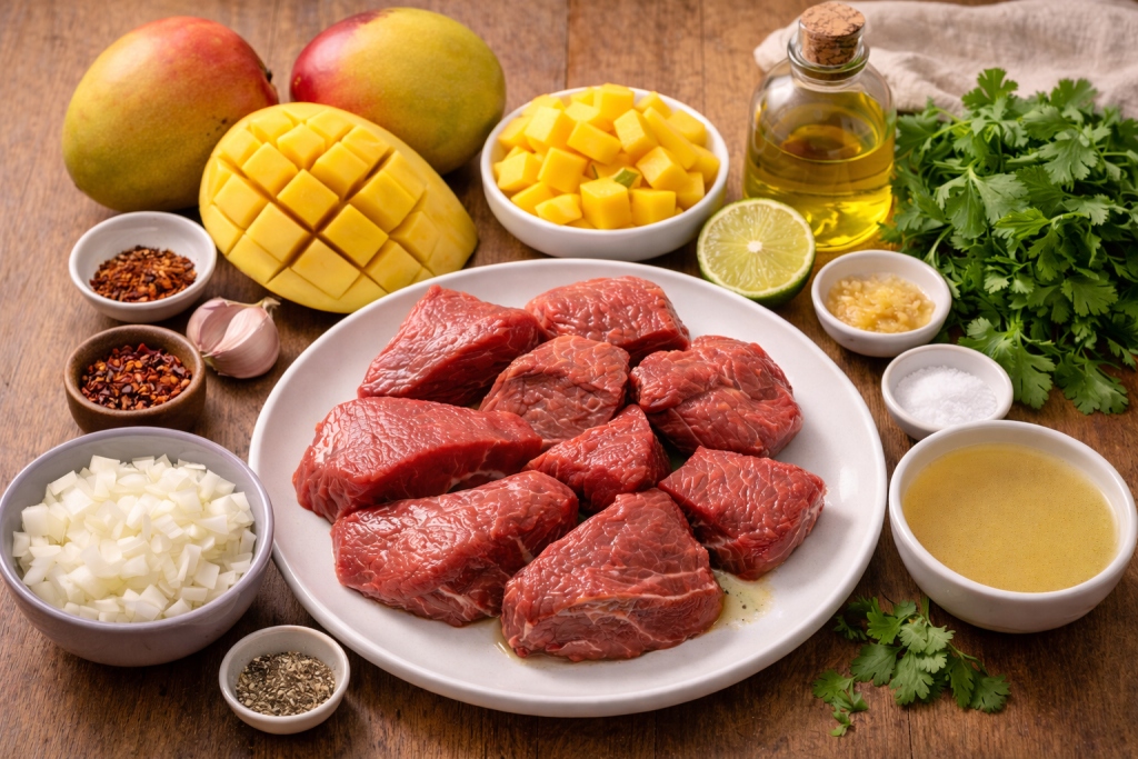 carne en salsa de mango