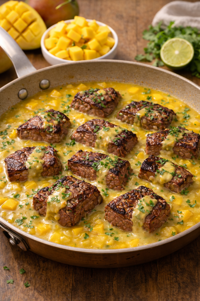 carne en salsa de mango